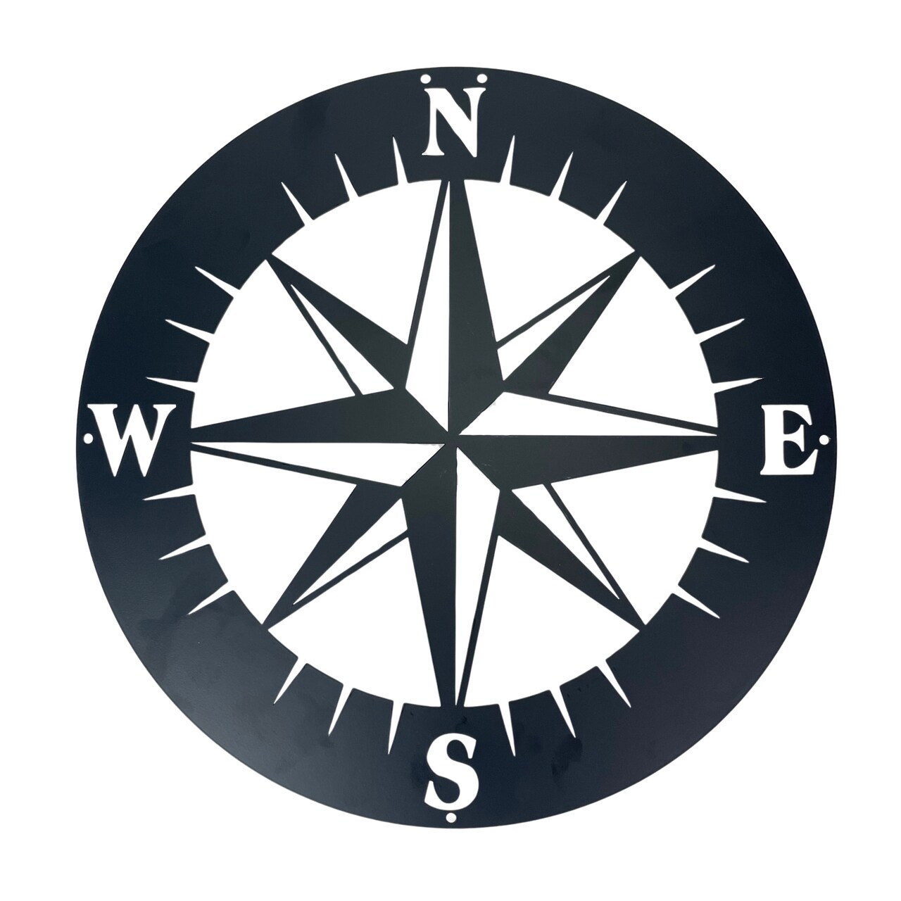 Metal Compass Rose Wall Art – 15.5 Inch, Nautical Décor, Home Accent